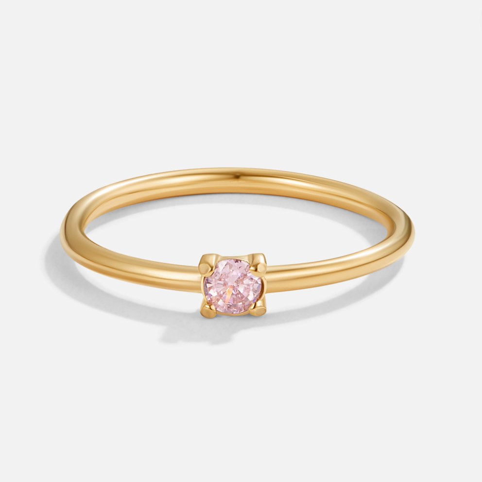 Gold Birthday Stone Rings