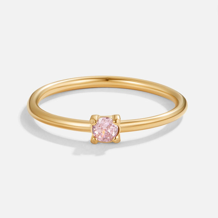 Gold Birthday Stone Rings