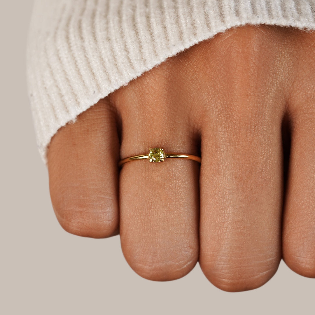 Gold Birthday Stone Rings