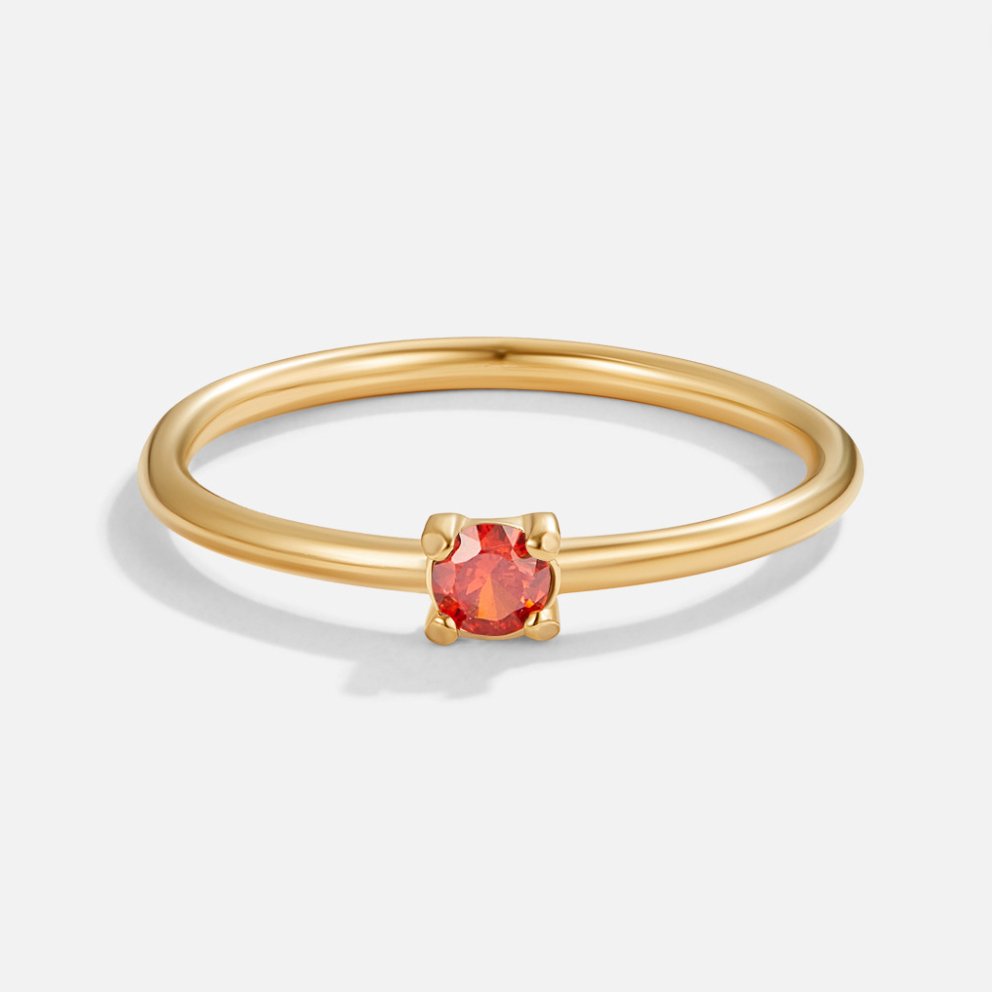 Gold Birthday Stone Rings