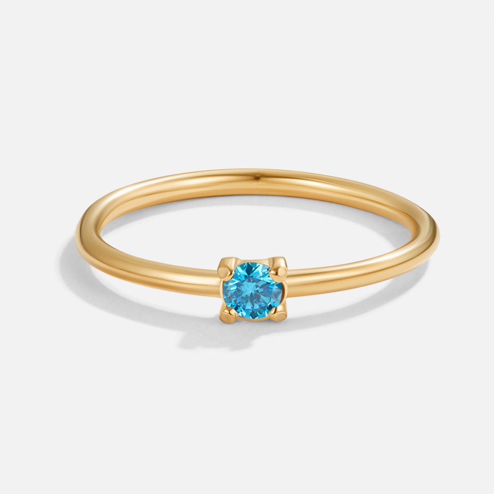 Gold Birthday Stone Rings