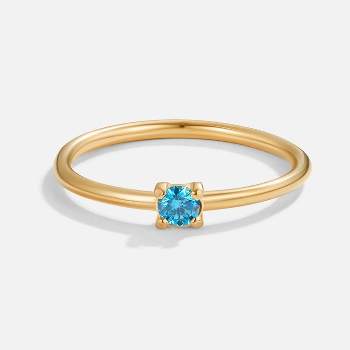 Gold Birthday Stone Rings