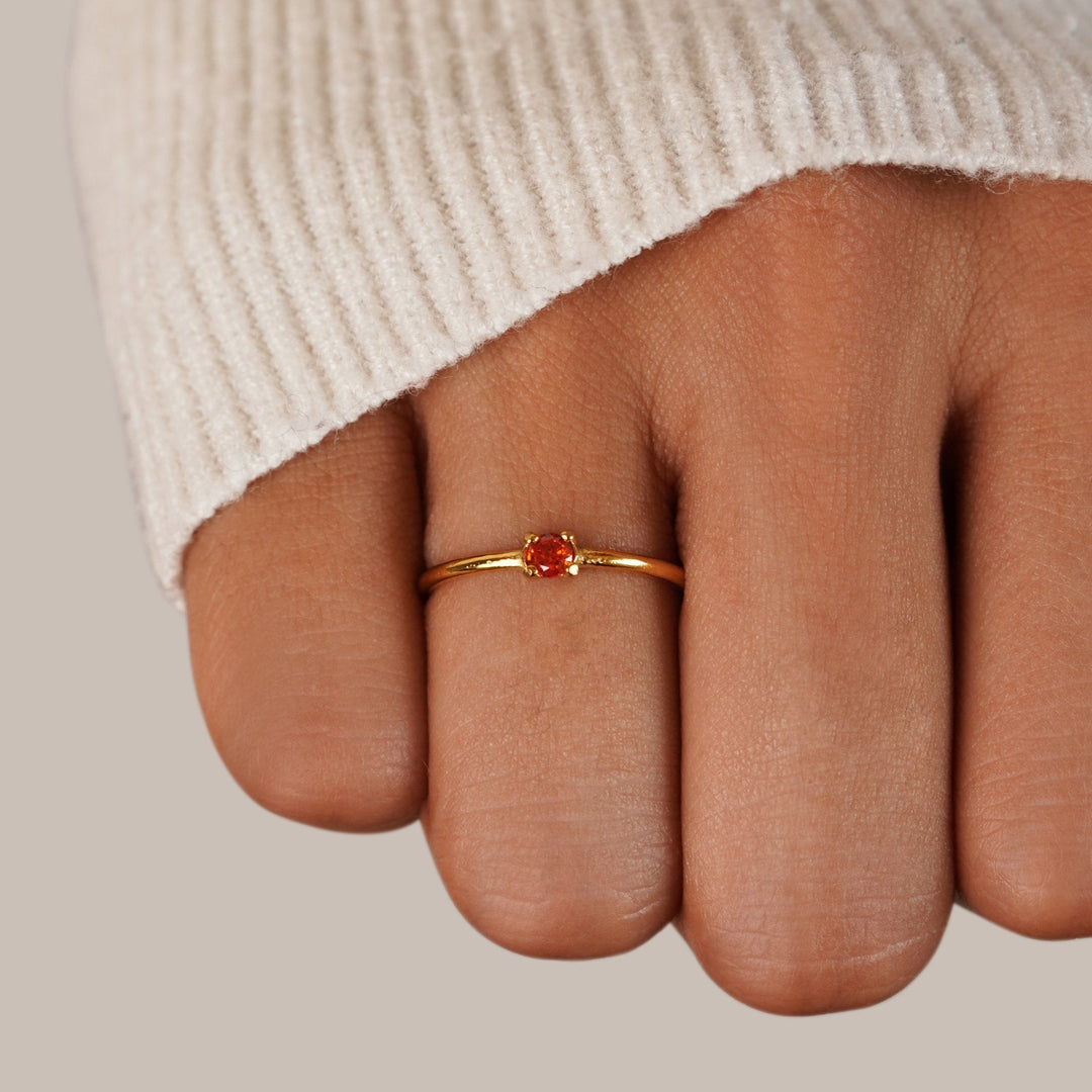 Gold Birthday Stone Rings