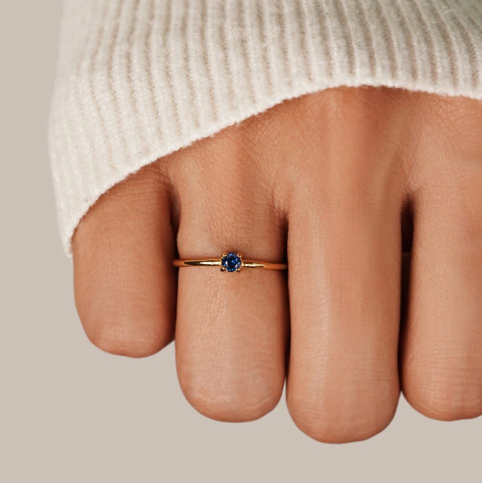 Gold Birthday Stone Rings