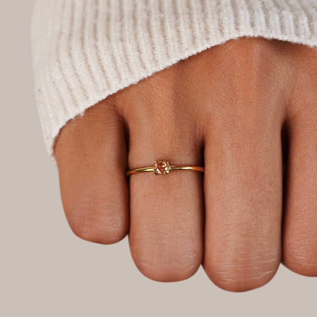 Gold Birthday Stone Rings