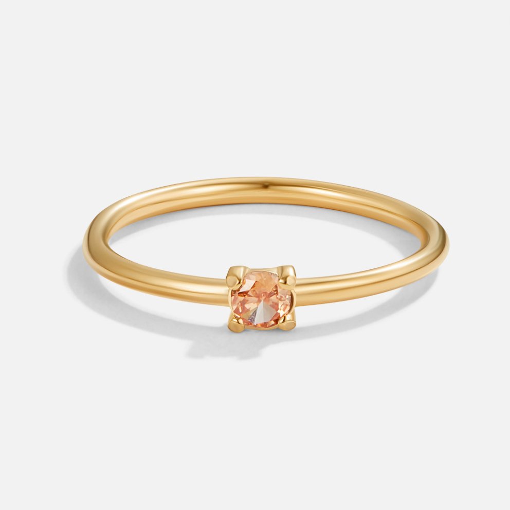Gold Birthday Stone Rings