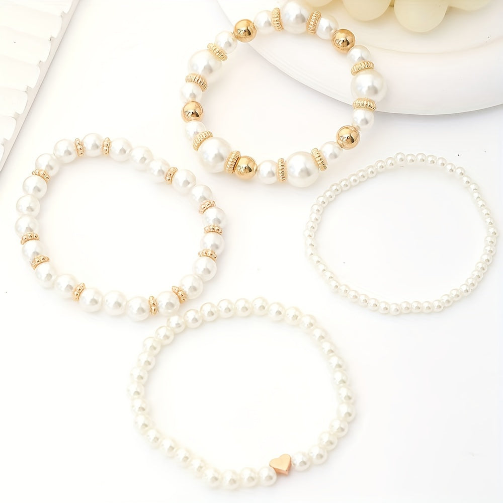 Elegant handmade pearl bracelet set