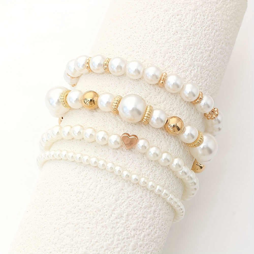 Elegant handmade pearl bracelet set