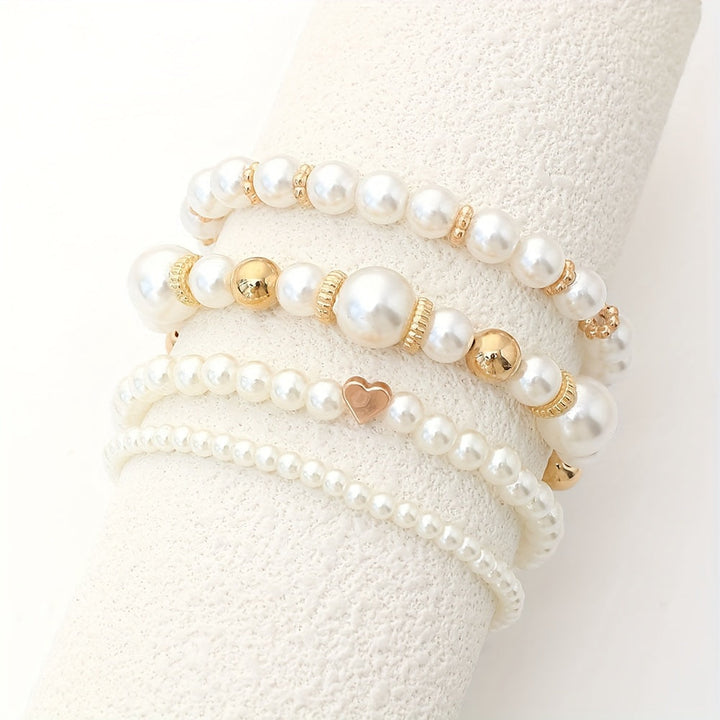 Elegant handmade pearl bracelet set