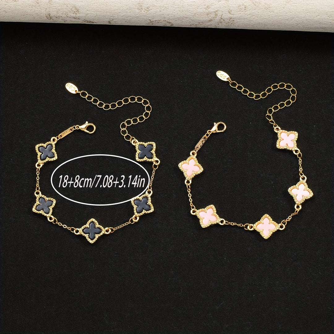 Elegant bracelets with a four-leaf clover for good luck