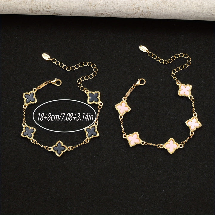 Elegant bracelets with a four-leaf clover for good luck