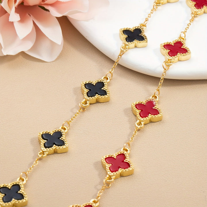 Elegant bracelets with a four-leaf clover for good luck