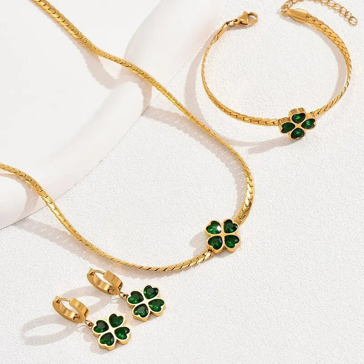 Set of Jewellery Four-Leaf Clover