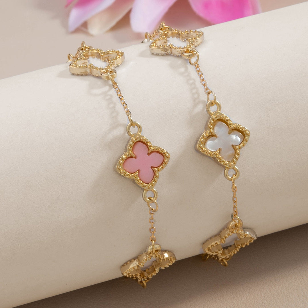 Elegant bracelets with a four-leaf clover for good luck