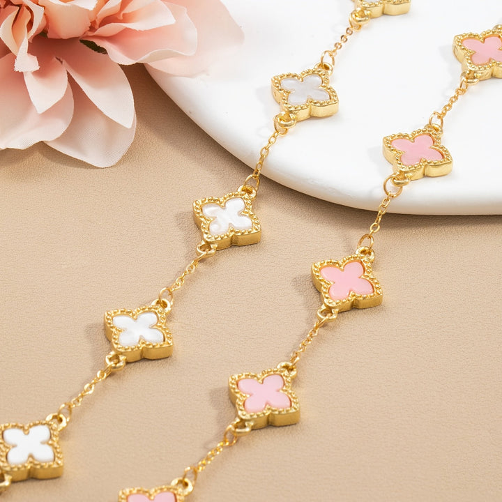 Elegant bracelets with a four-leaf clover for good luck