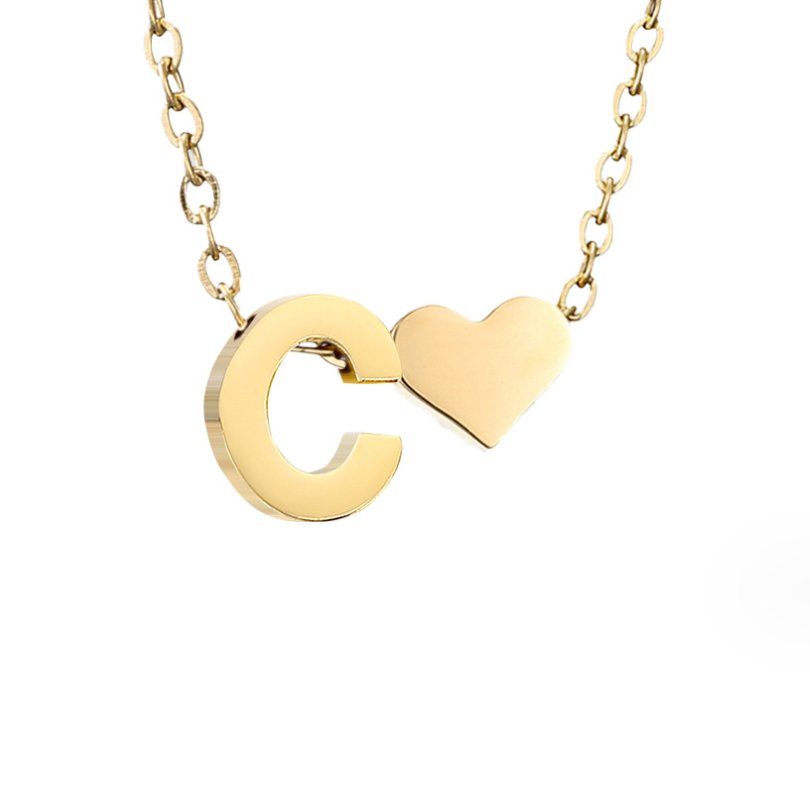 Timeless necklace with initials and heart