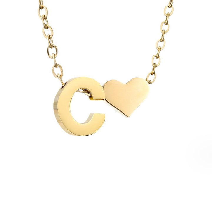 Timeless necklace with initials and heart