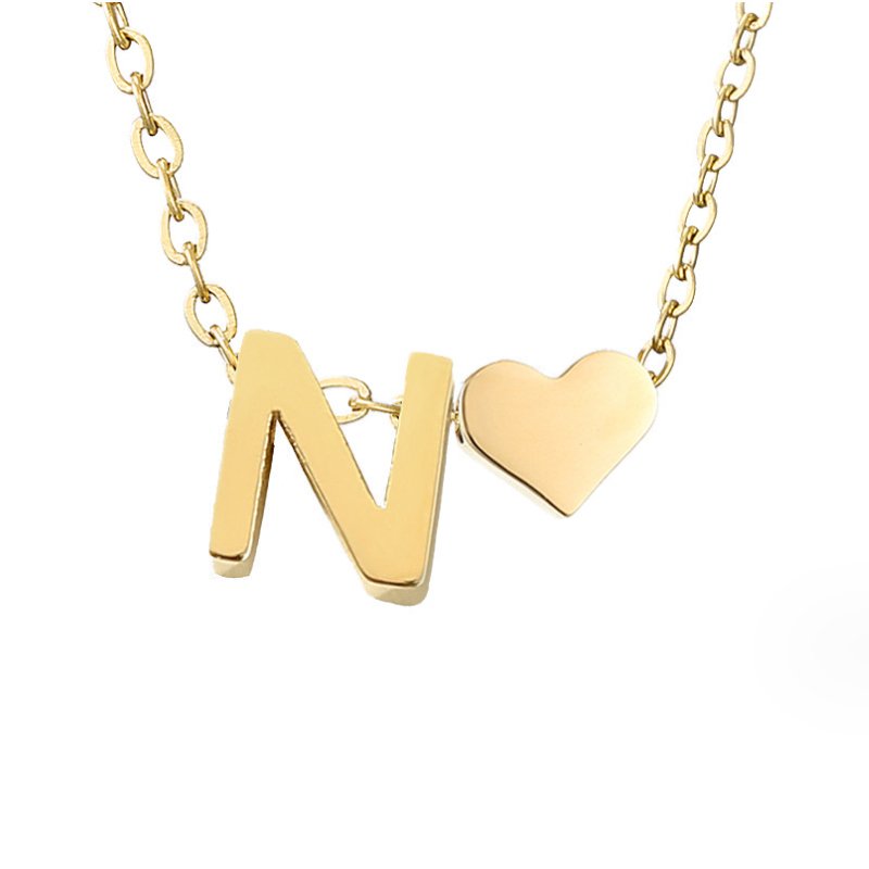 Timeless necklace with initials and heart