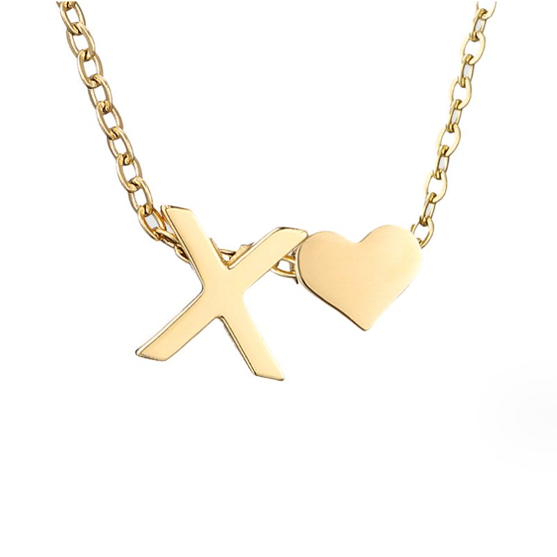 Timeless necklace with initials and heart