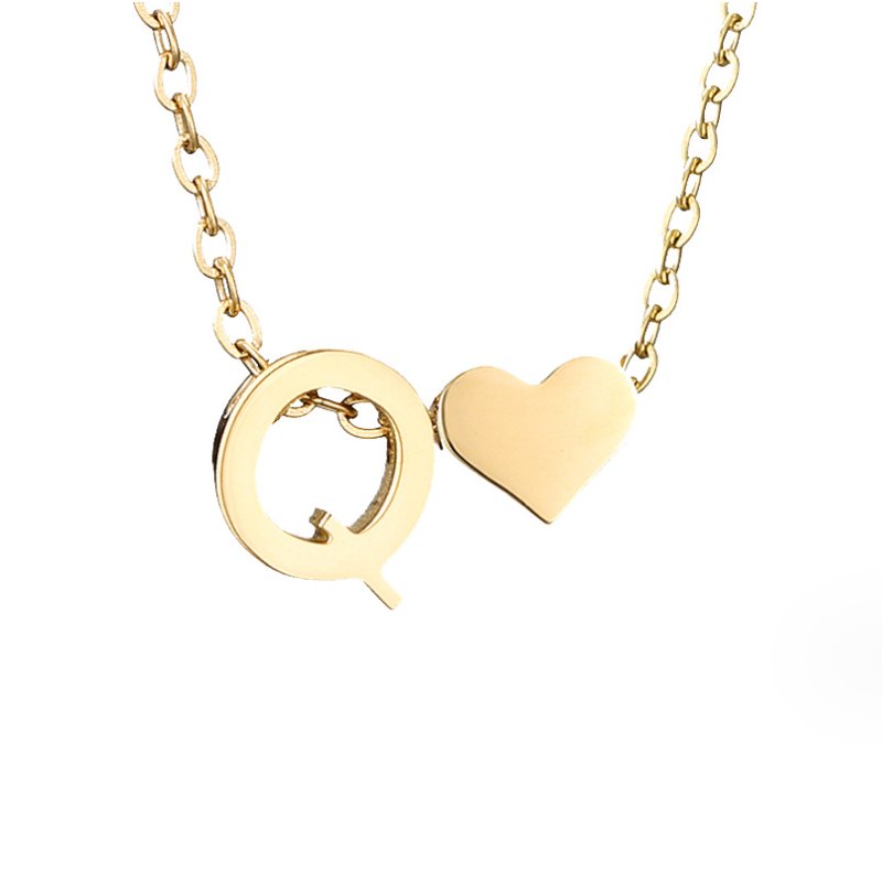 Timeless necklace with initials and heart