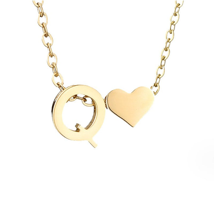 Timeless necklace with initials and heart