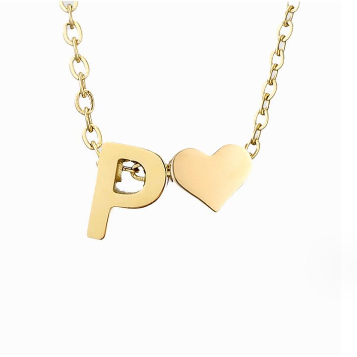 Timeless necklace with initials and heart