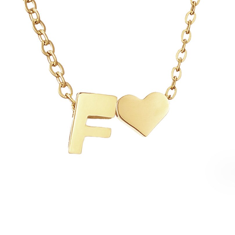 Timeless necklace with initials and heart