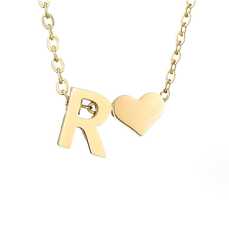 Timeless necklace with initials and heart