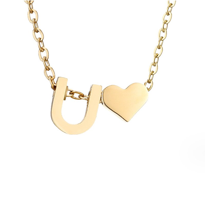 Timeless necklace with initials and heart