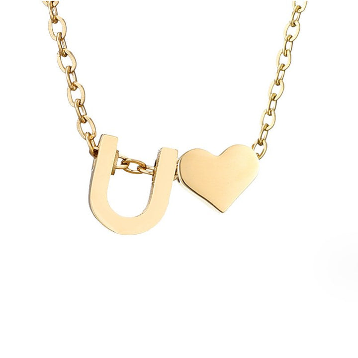Timeless necklace with initials and heart