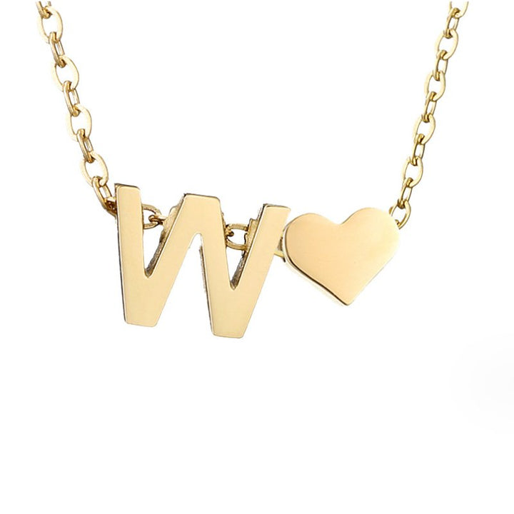 Timeless necklace with initials and heart