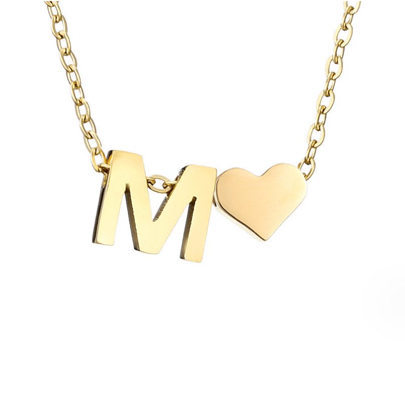 Timeless necklace with initials and heart