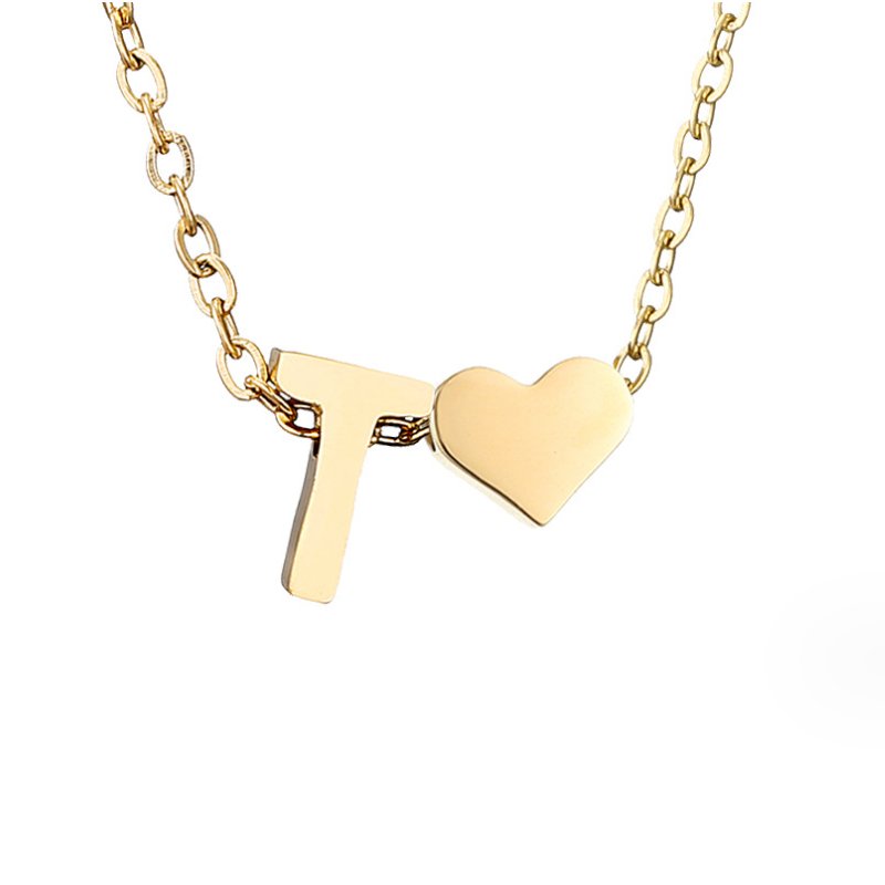 Timeless necklace with initials and heart