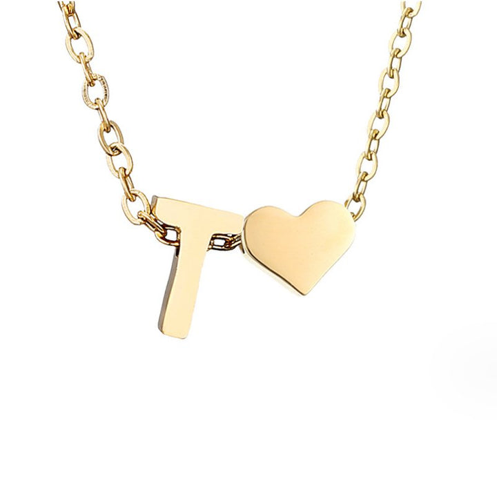 Timeless necklace with initials and heart