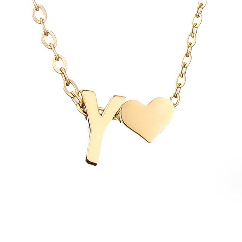 Timeless necklace with initials and heart