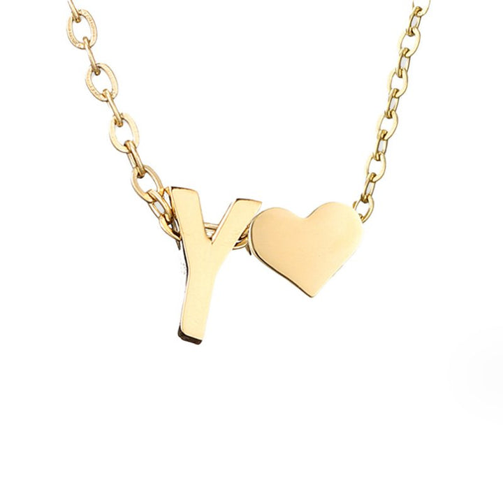 Timeless necklace with initials and heart