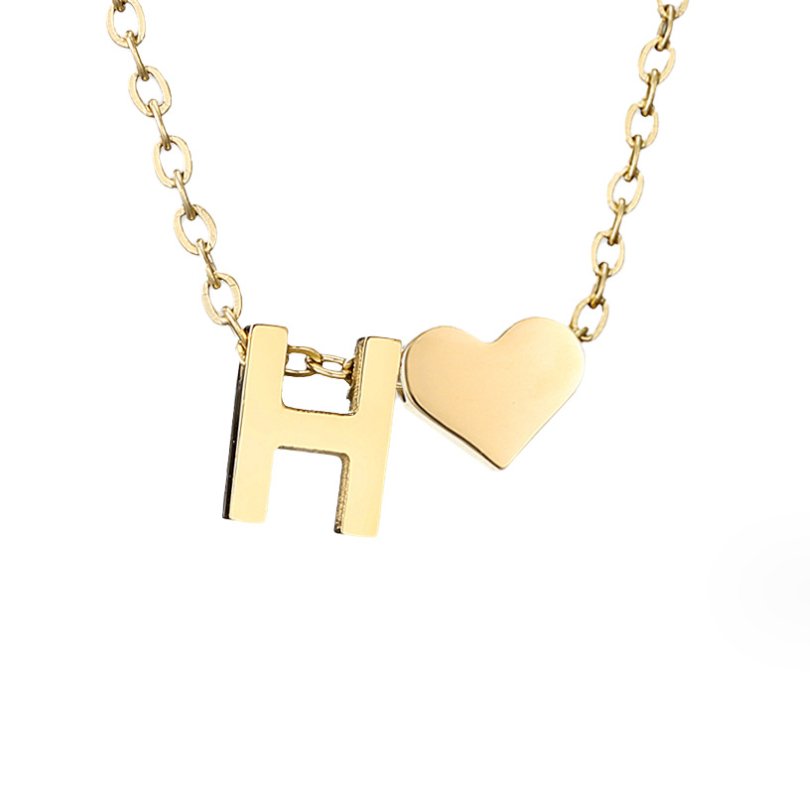 Timeless necklace with initials and heart