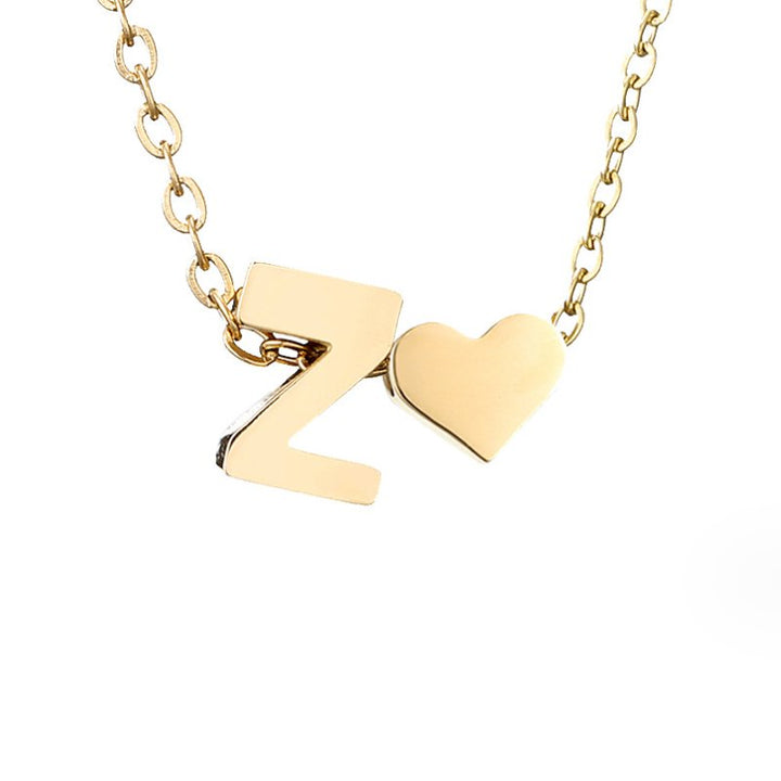 Timeless necklace with initials and heart