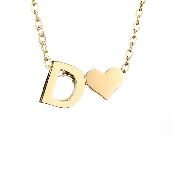 Timeless necklace with initials and heart