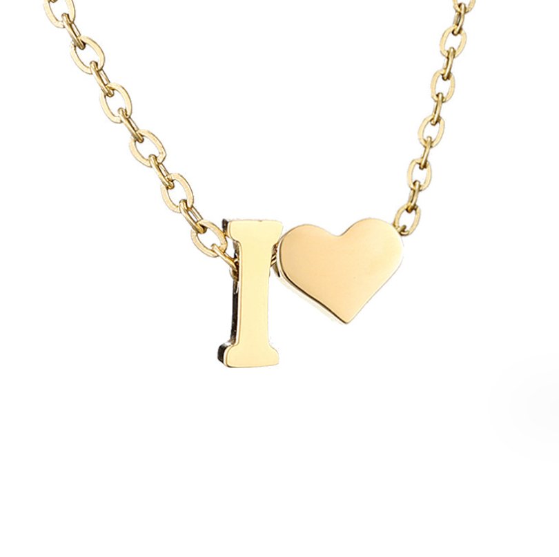 Timeless necklace with initials and heart