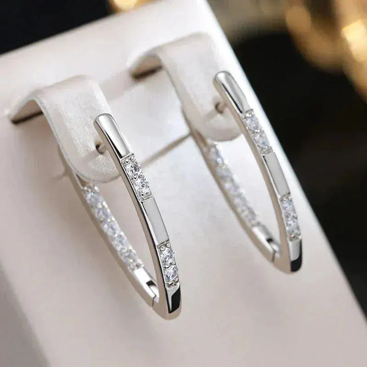 Elegant Earrings with Zircon Stones