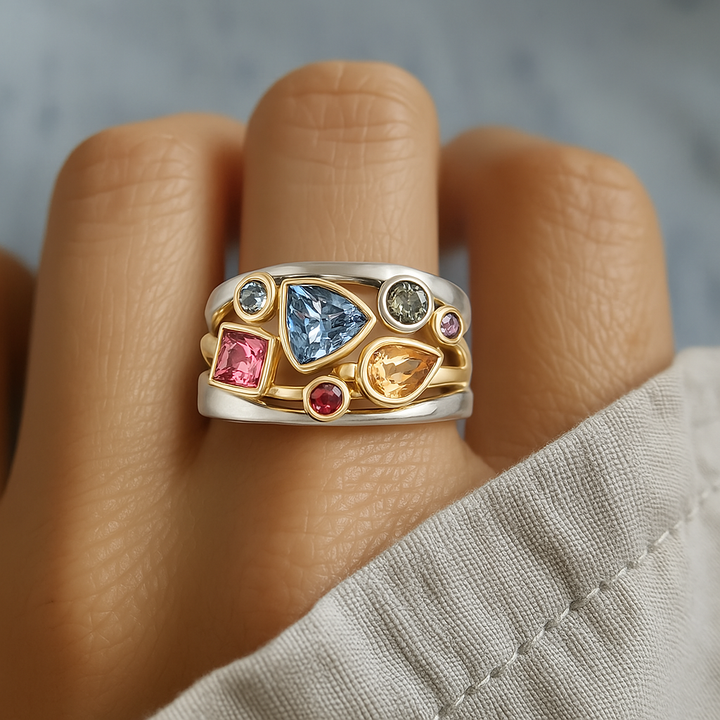 Vintage Colourful Zircon Ring