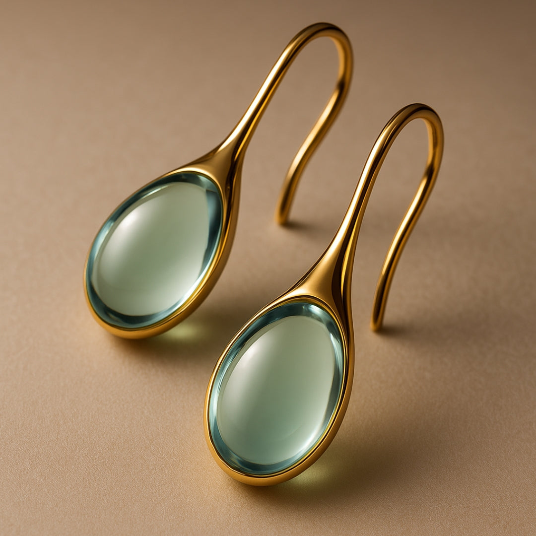 Dangling Crystal Earrings in Gold and Silver