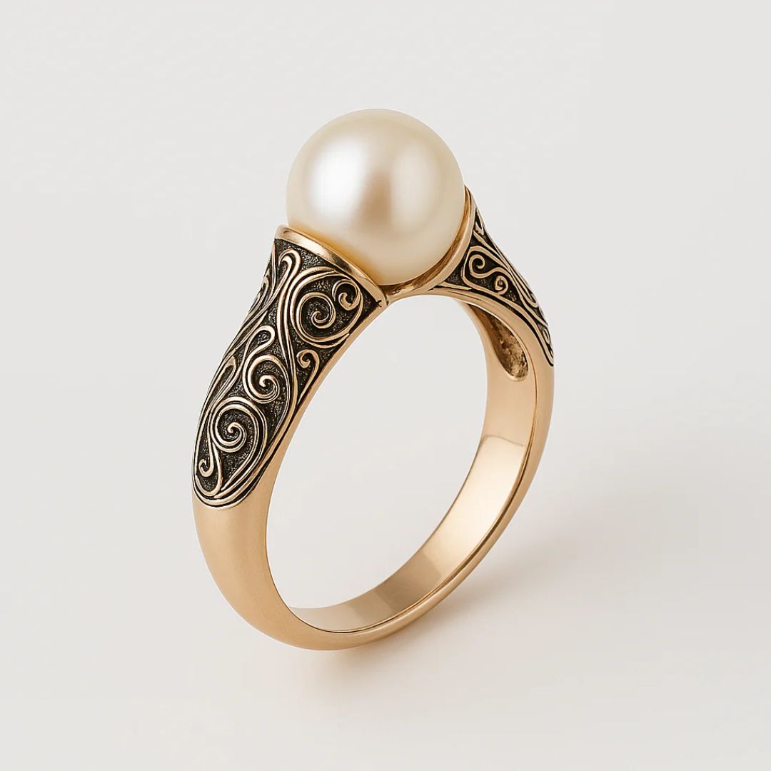 Gold Ring with Vintage Pearl