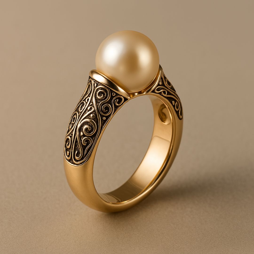 Gold Ring with Vintage Pearl