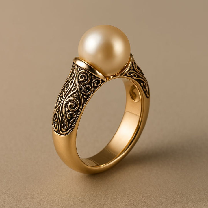 Gold Ring with Vintage Pearl