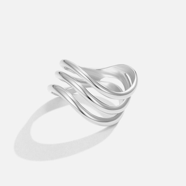 Kiya gelaagde silver ring