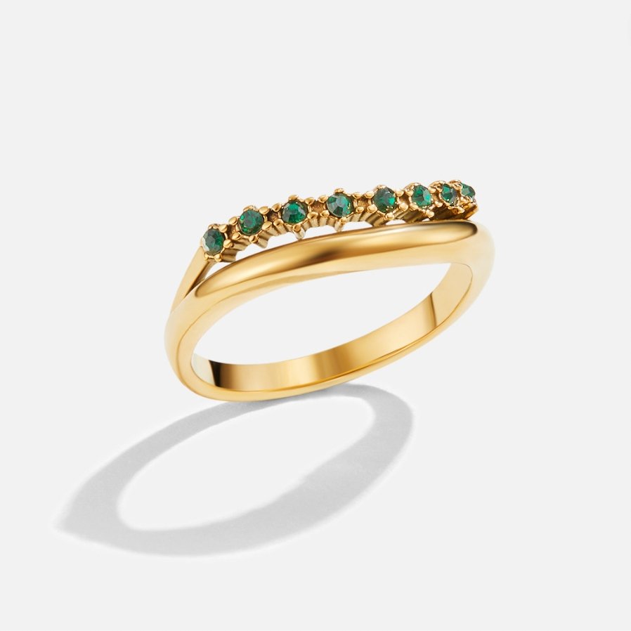 Mary - Emerald Green, Layered Ring