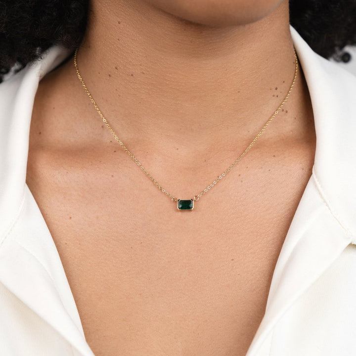 Soft Necklace with Emerald