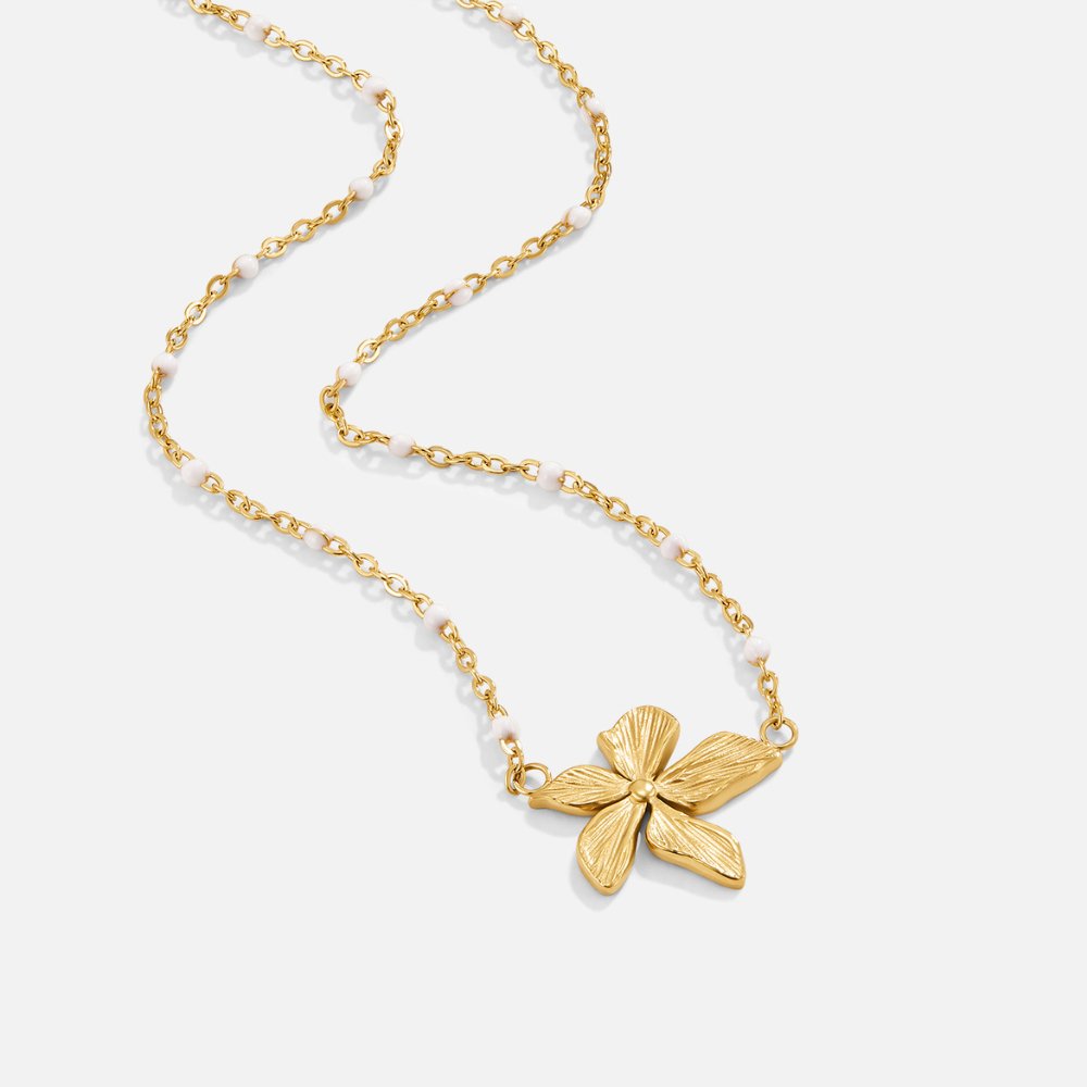 Elegant Necklace with a Golden Flower